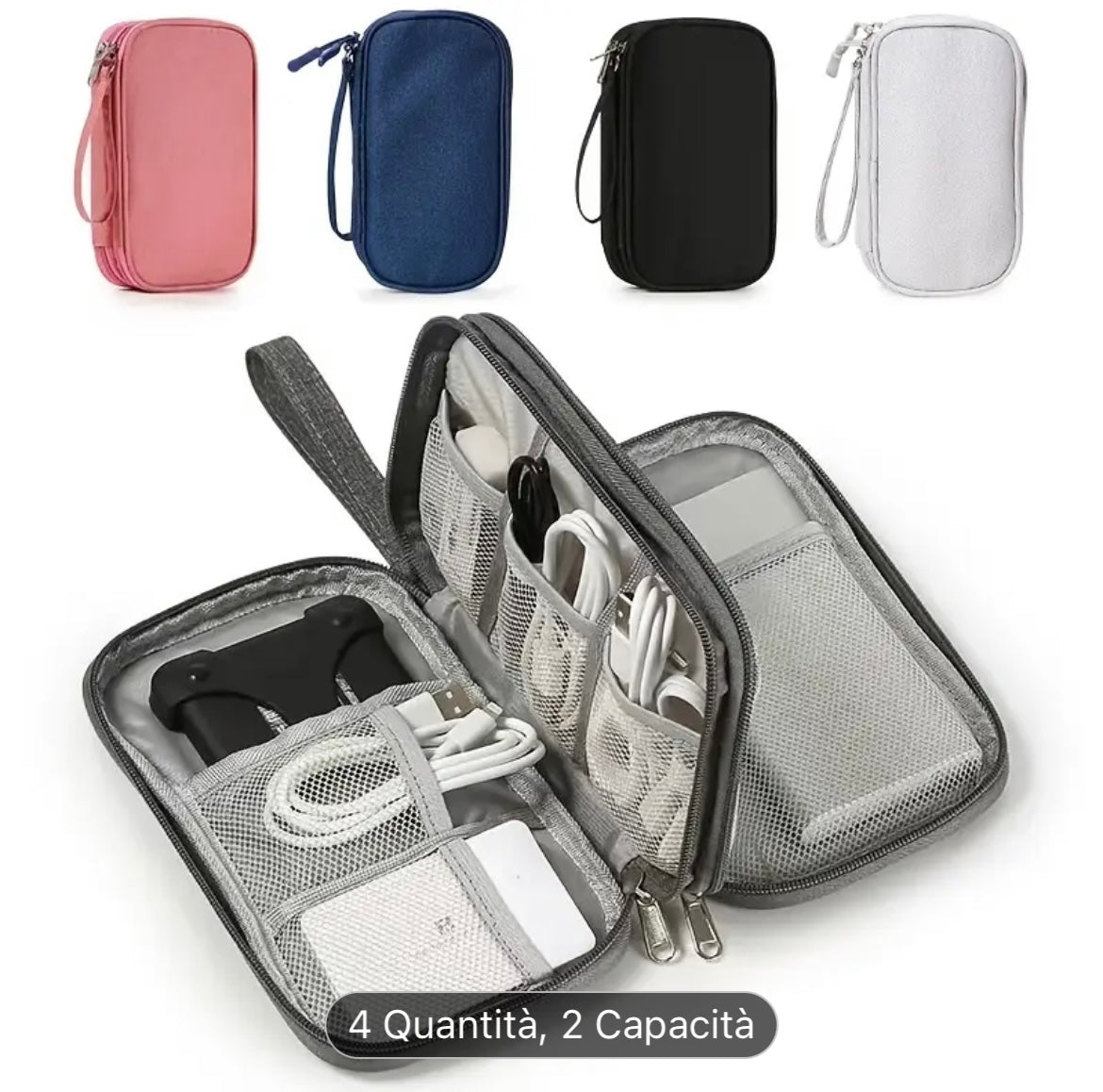Borsa Portaoggetti per Accessori Elettronici, Organizzatore di Cavi