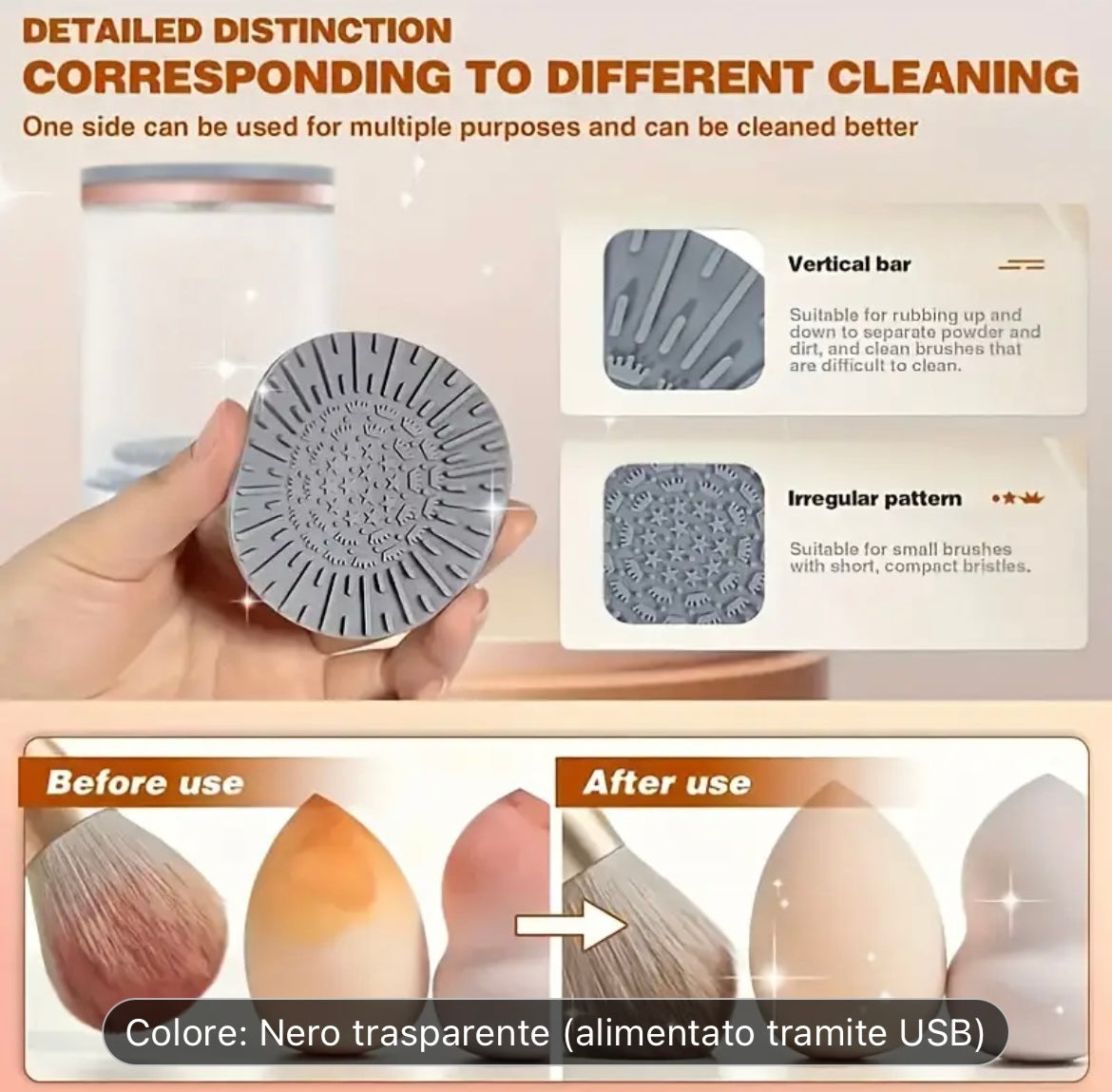 pulitore e asciugatore USB per pennelli